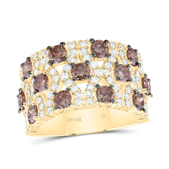 14k Gold 3 CTW-Natural Diamond Fashion Cognac Natural Band