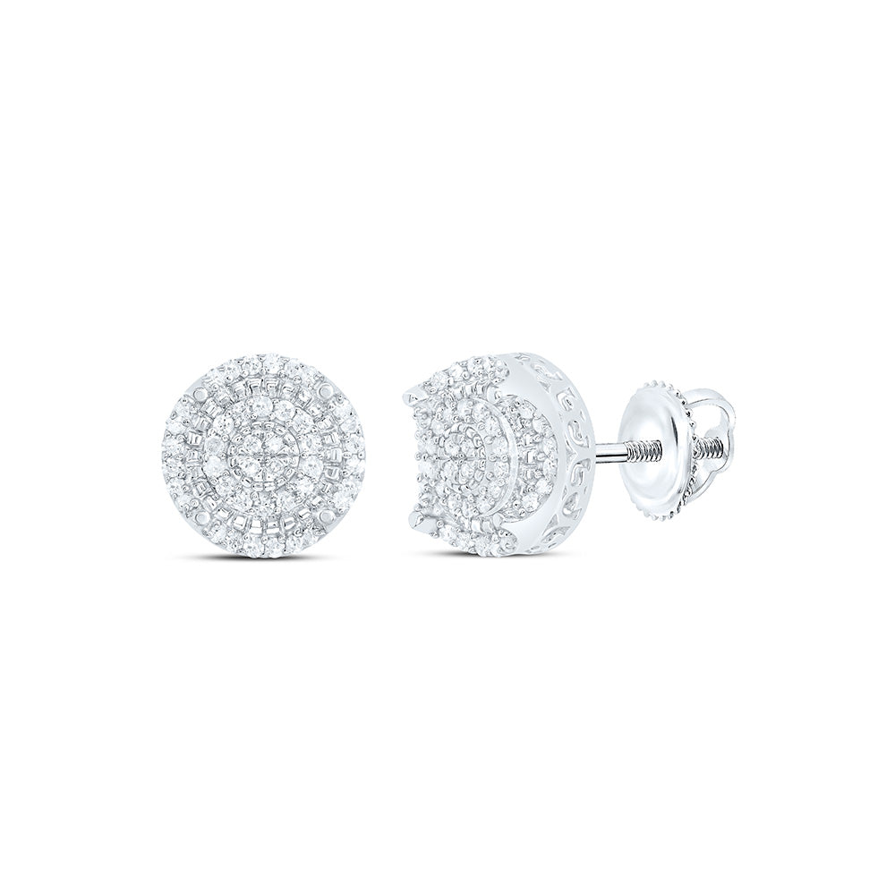 Sterling Silver 1/3 CTW-Natural Diamond Gift Round Earring