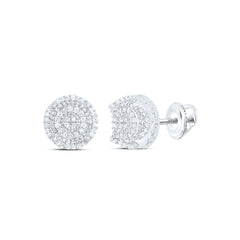 Sterling Silver 1/3 CTW-Natural Diamond Gift Round Earring