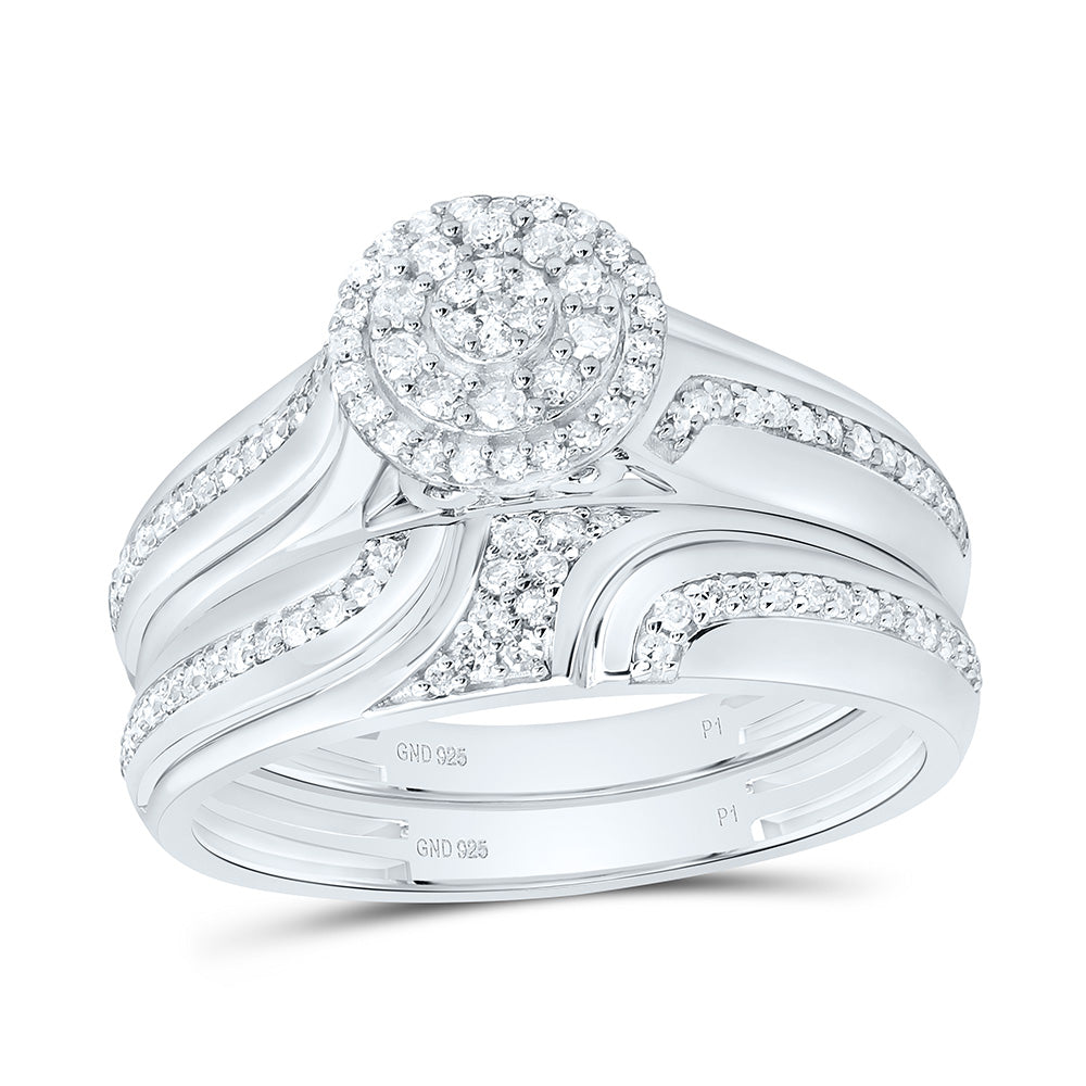 Sterling Silver 1/2 CTW-Natural Diamond Gift Round Trio Set