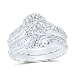 Sterling Silver 1/2 CTW-Natural Diamond Gift Round Trio Set