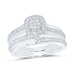 Sterling Silver 1/2 CTW-Natural Diamond Gift Cushion Trio Set