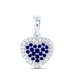 14k Gold 1/8 CTW-Natural Diamond 1/5 Ct-Rd-Bs Natural Gemstone Heart Pendant