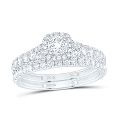 10k Gold 1 1/3 CTW-Natural Diamond 1/4 Ct-Crd Fashion Cushion Trio Set