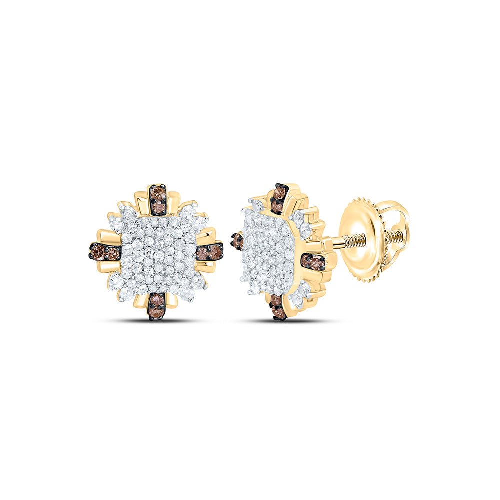 Sterling Silver 3/8 CTW-Natural Diamond Gift Cognac Natural Earring