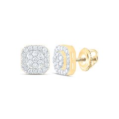 10k Gold 1/2 CTW-Natural Diamond Octagon Mens Earring