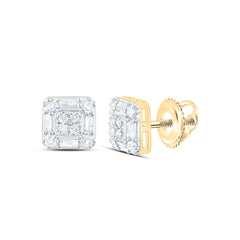 10k Gold 1/2 CTW-Natural Diamond Gift Octagon Mens Earring