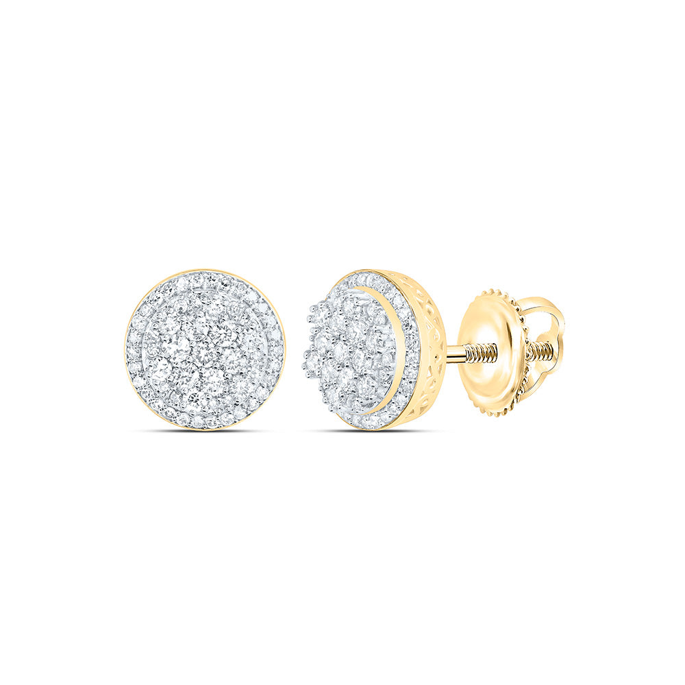 10k Gold 3/4 CTW-Natural Diamond Fashion Round Earring