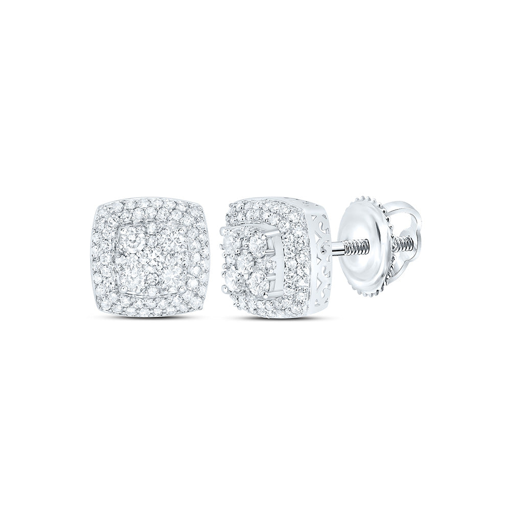 10k Gold 5/8 CTW-Natural Diamond Fashion Cushion Earring