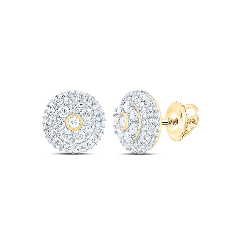 10k Gold 7/8 CTW-Natural Diamond Gift Round Earring