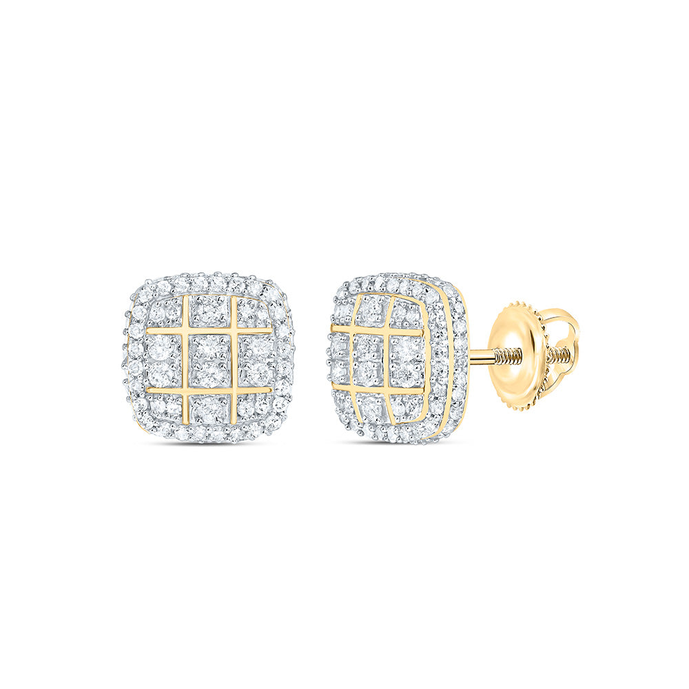Sterling Silver 3/4 CTW-Natural Diamond Gift Cushion Earring