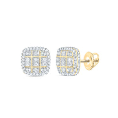Sterling Silver 3/4 CTW-Natural Diamond Gift Cushion Earring
