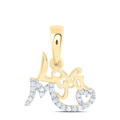 Sterling Silver 1/10 CTW-Natural Diamond Gift "Love You Mom" Heart Pendant