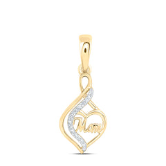 10k Gold 1/20 CTW-Natural Diamond Gift "Mom" Infinity Heart Pendant