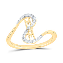 10k Gold 1/8 CTW-Natural Diamond Fashion "Mom" Ring
