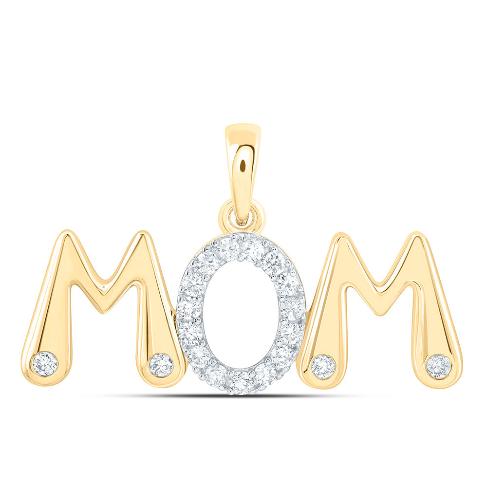 10k Gold 1/4 CTW-Natural Diamond Fashion "Mom" Pendant