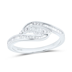Sterling Silver 1/4 CTW-Natural Diamond Gift "Mom" Ring