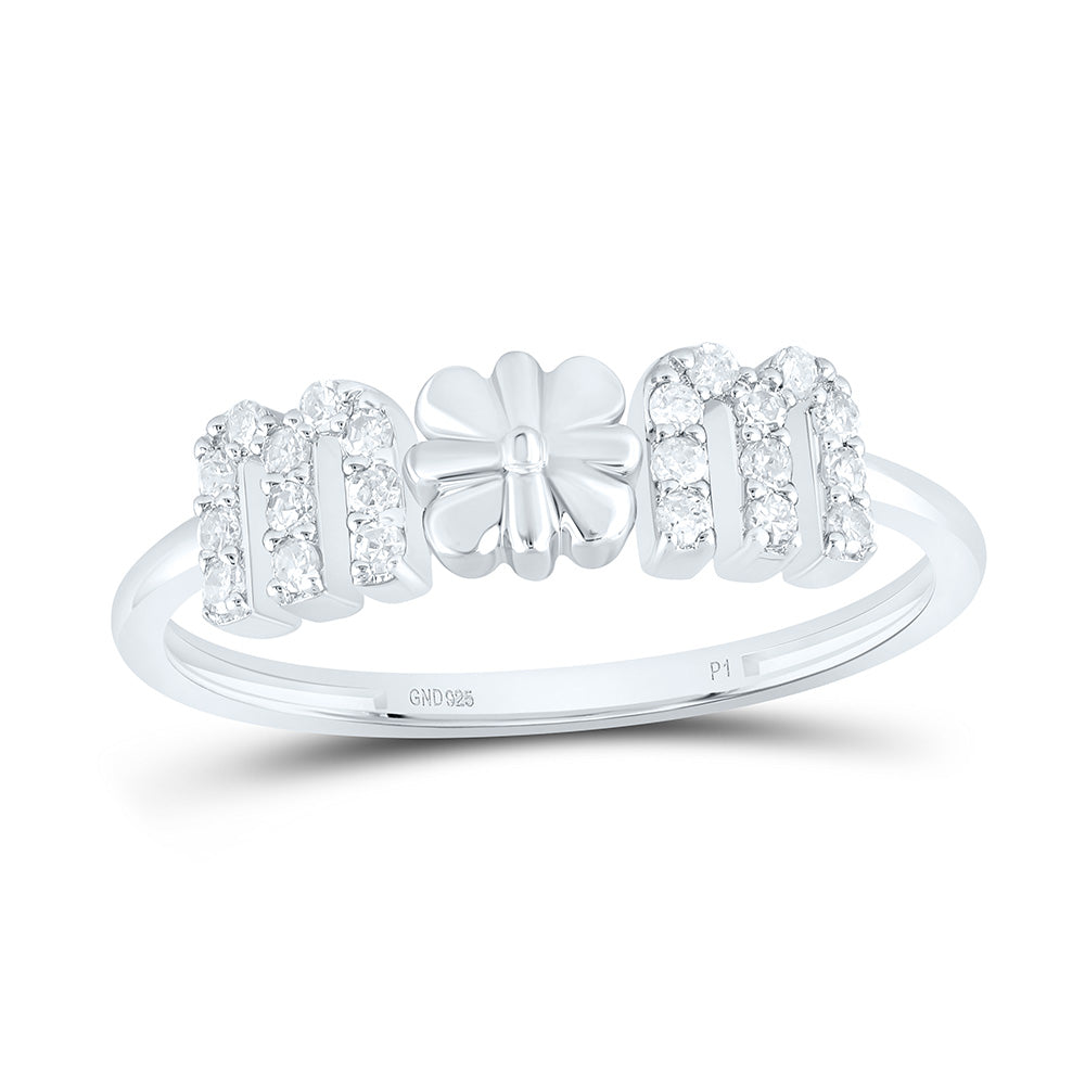 Sterling Silver 1/6 CTW-Natural Diamond Gift "Mom" Ring