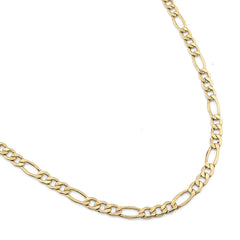 10k Yellow Gold Hollow Figaro Chain 2MM to 10.6MM Necklaces All Lengths Available 14" to 30"