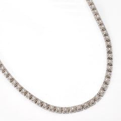 20 Inches 10k Genuine White Gold Round 3 CTW Natural Diamond Necklace 30g Chain