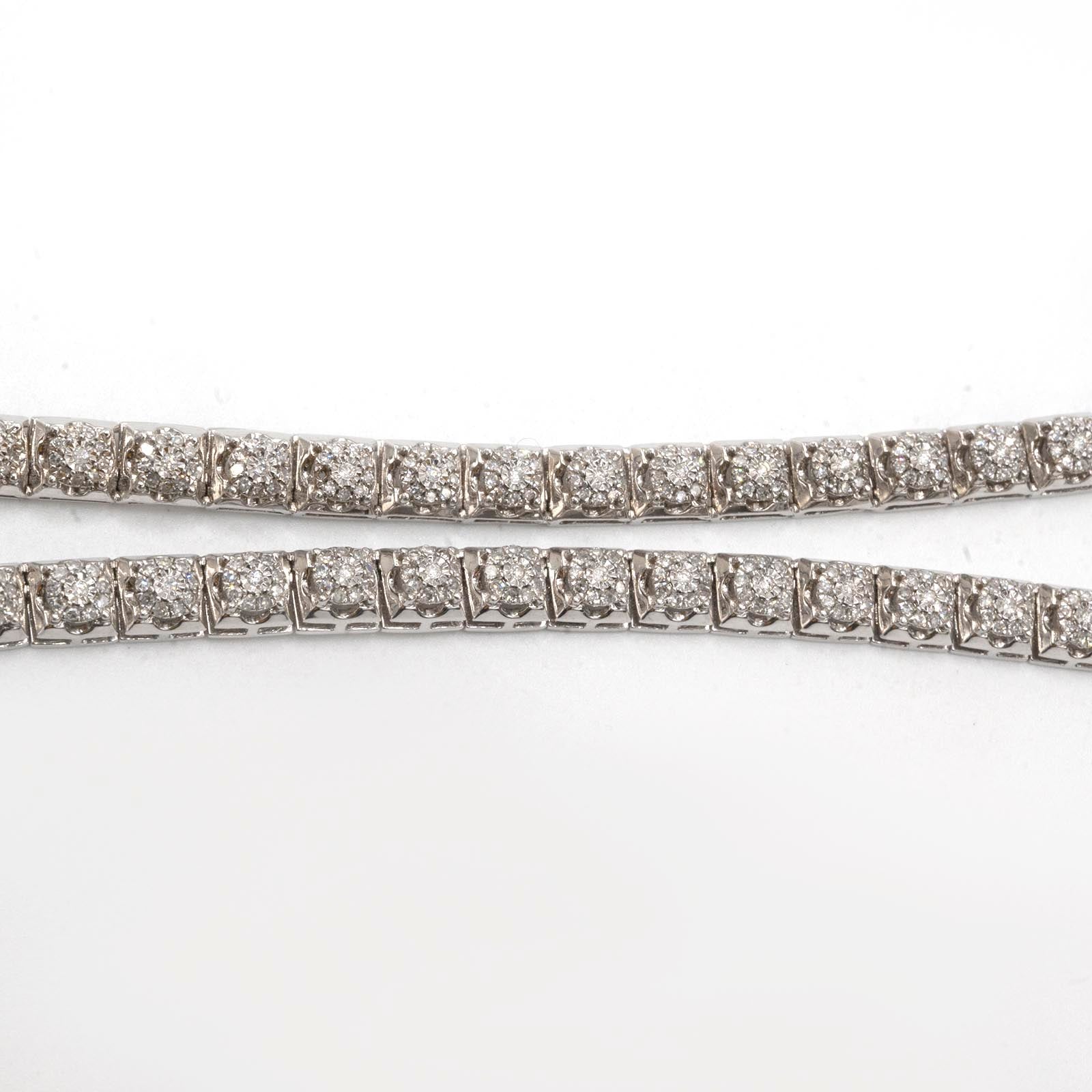 20 Inches 10k Genuine White Gold Round 3 CTW Natural Diamond Necklace 30g Chain