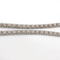 20 Inches 10k Genuine White Gold Round 3 CTW Natural Diamond Necklace 30g Chain