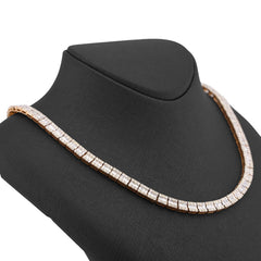 6.2MM 10k Yellow Gold 22CTW Natural Diamond Round/Baguette Centre Row Tennis Chain 20" Men Necklace 47g