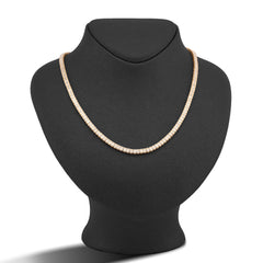 4MM 10k Yellow Gold Round/Baguette 4.72CTW Natural Diamond Tennis Chain 18" Necklace 23.7g
