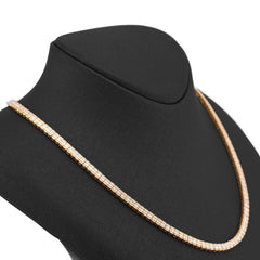 4MM 10k Yellow Gold Round/Baguette 4.72CTW Natural Diamond Tennis Chain 18" Necklace 23.7g