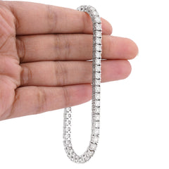 4MM 14k White Gold 9.60CTW Natural Diamond 20 Pointer Men Women Tennis Bracelet 8" 23.2gm