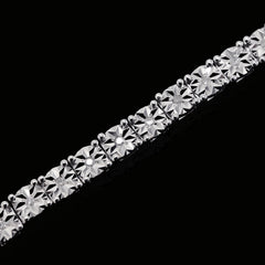 925 Sterling Silver Women 0.16 CTW Diamond Fanouk Tennis Bracelet 6g 7In Armlet
