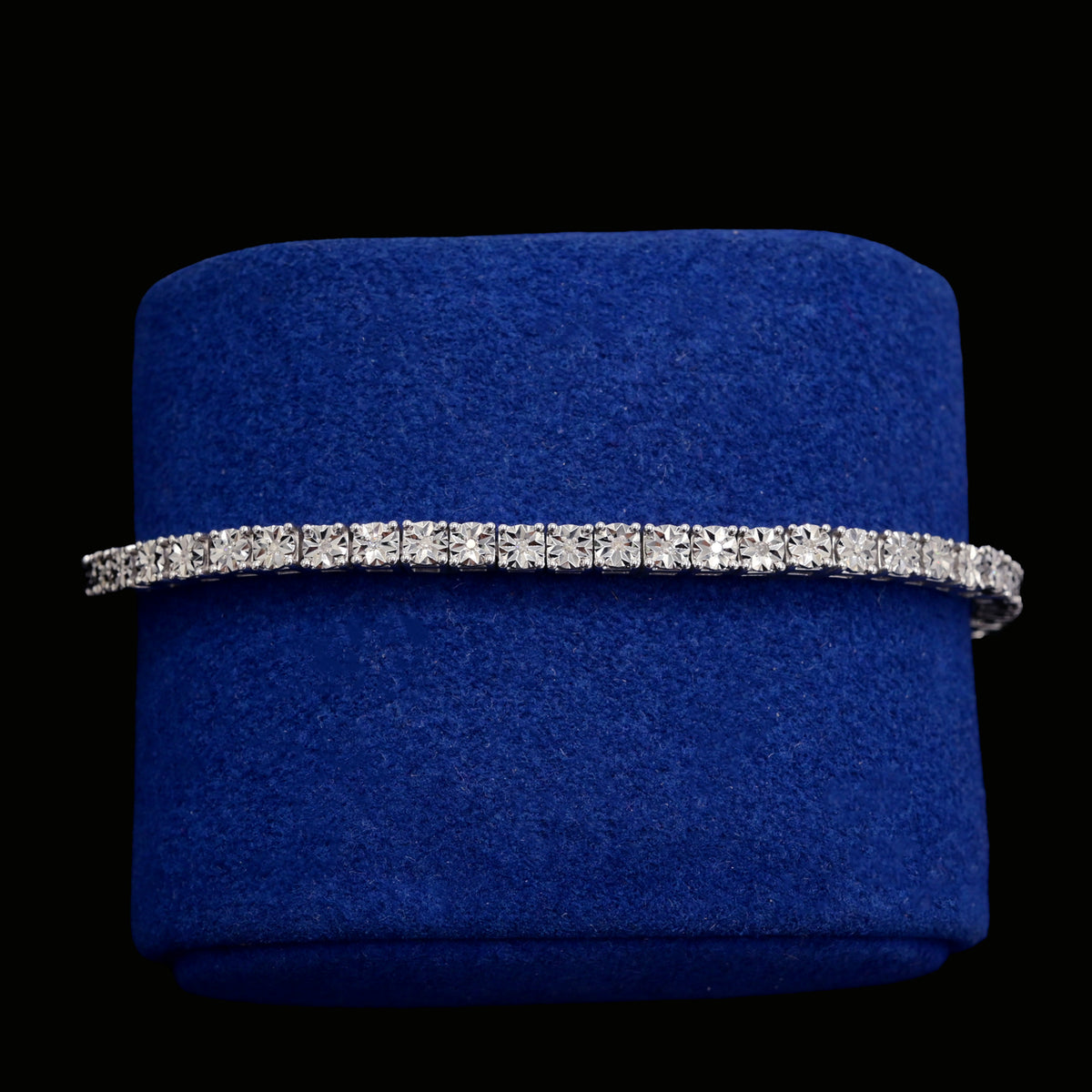 925 Sterling Silver Women 0.16 CTW Diamond Fanouk Tennis Bracelet 6g 7In Armlet