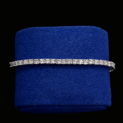 925 Sterling Silver Women 0.16 CTW Diamond Fanouk Tennis Bracelet 6g 7In Armlet