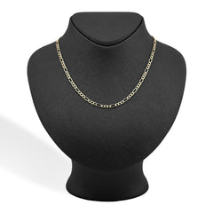 4MM 10k Yellow Gold Unisex Adults 3.4 grams Figaro Chain Necklace - 20 Inches