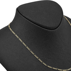 2MM 10k Yellow Gold 20 Inches 1.5 grams Figaro Chain Necklace For Mens Womens