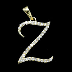 10k Yellow Gold Initial Z Pendant 0.15 CTW Natural Diamond 1.01g Alphabet Charm