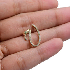 10k Yellow Gold Initial U Pendant 0.14 CTW Natural Diamond 0.91g Alphabet Charm