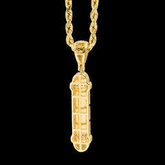 10k Yellow Gold 0.2CTW Natural Round Diamond Barber Poll Pendant 1.9g Charm