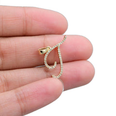 10k Yellow Gold Initial T Pendant 0.15 CTW Natural Diamond 1g Alphabet Charm