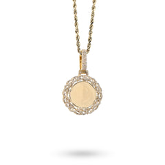 10k Yellow Gold 0.5CTW Natural Diamond Infinity Border Memory Pendant 4.3g Charm