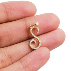 10k Yellow Gold Initial S Pendant 0.13 CTW Natural Diamond 0.77g Alphabet Charm