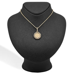 10k Yellow Gold 0.5CTW Natural Diamond Infinity Border Memory Pendant 4.3g Charm