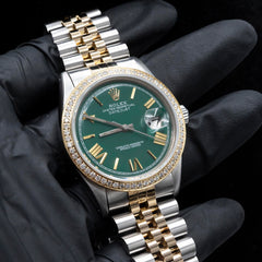 All Original 36MM Rolex Datejust SS/18k Gold Fluted Jubilee Champagne Face Watch