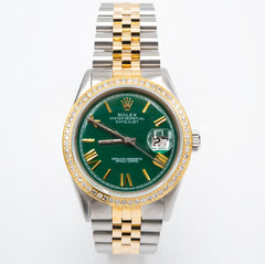 All Original 36MM Rolex Datejust SS/18k Gold Fluted Jubilee Champagne Face Watch