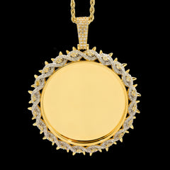 10k Yellow Gold 2.45CTW Natural Round Diamond Picture Memory Pendant 21.9g Charm