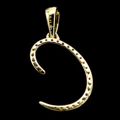10k Yellow Gold Initial C Pendant 0.11 CTW Natural Diamond 0.7g Alphabet Charm
