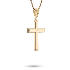 1/10th 10k Gold Bonded 925 Two Tone Cross Crucifix Pendant 3.3gm Religious Charm