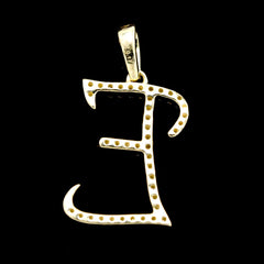 10k Yellow Gold Initial E Pendant 0.17 CTW Natural Diamond 0.93g Alphabet Charm