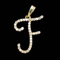 10k Yellow Gold Initial F Pendant 0.16 CTW Natural Diamond 0.96g Alphabet Charm