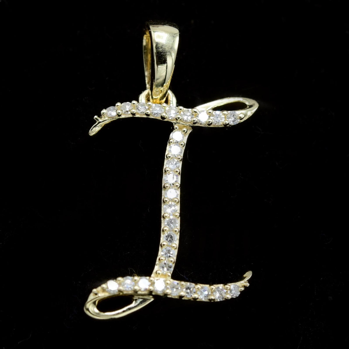 10k Yellow Gold Initial H Pendant 0.17 CTW Natural Diamond 1.1g Alphabet Charm